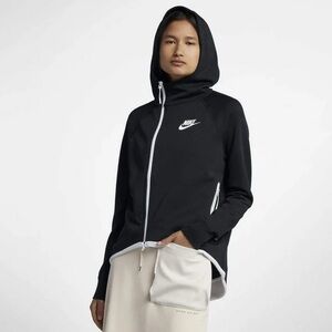 Nike | Women’s NSW Tech Fleece Full Zip Cape Jacket Black & White Size XS